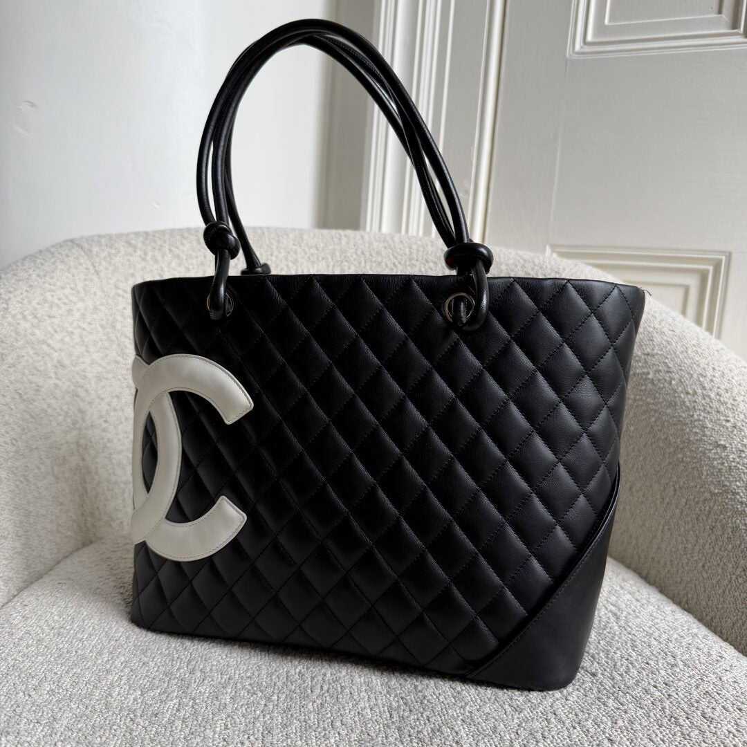 2005 Chanel Cambon Quilted Black Tote Bag