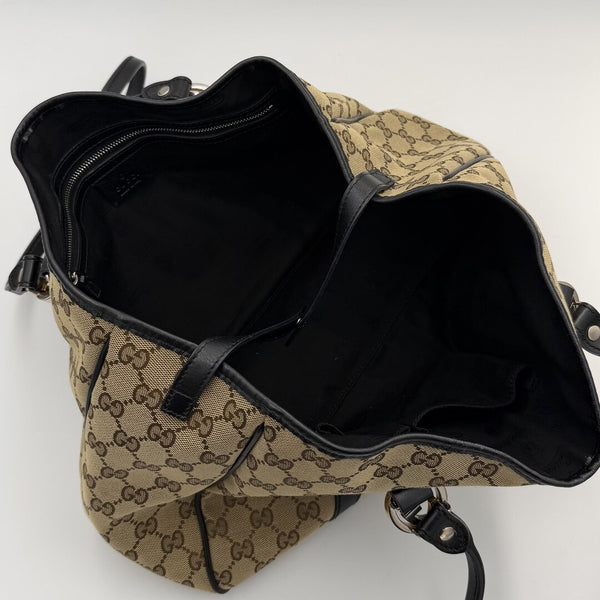 Gucci GG Twins Black Leather Tote Bag