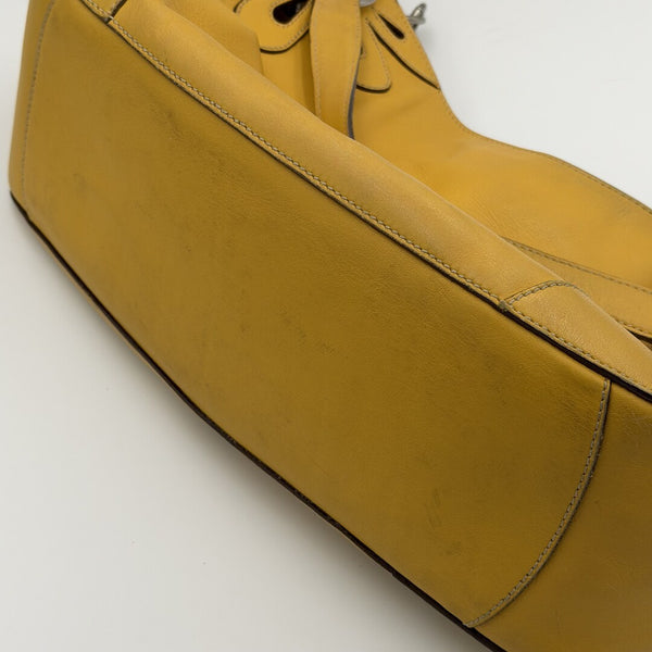RARE Miu Miu Flower Hobo Leather Yellow Shoulder Bag
