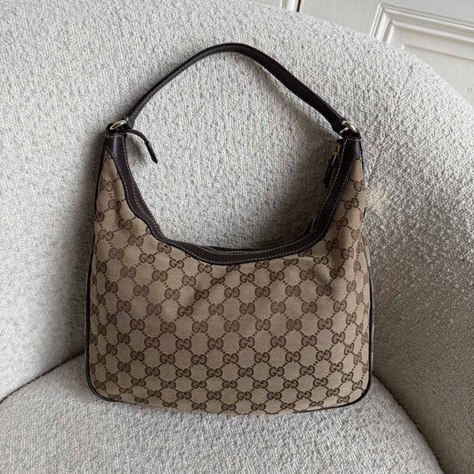 Gucci GG Canvas Brown Shoulder Bag