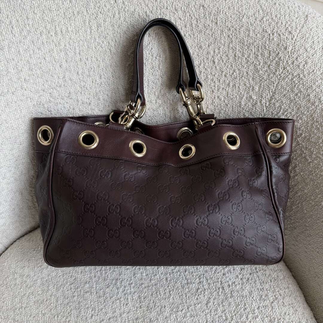 Gucci Guccissima Brown Leather Tote Bag