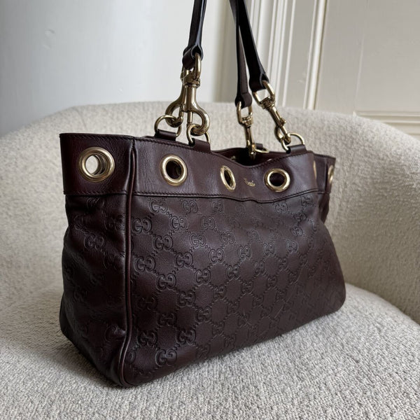 Gucci Guccissima Brown Leather Tote Bag