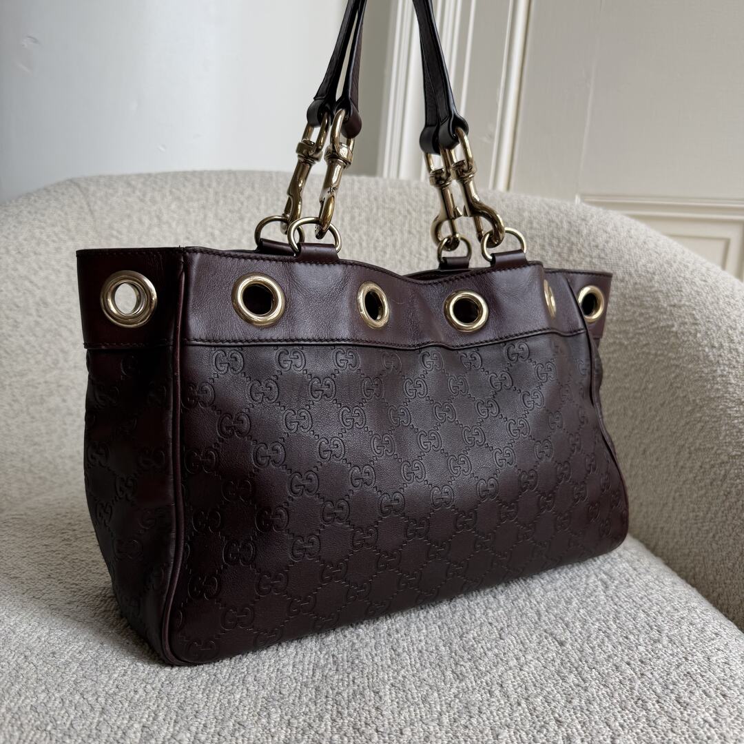 Gucci Guccissima Brown Leather Tote Bag