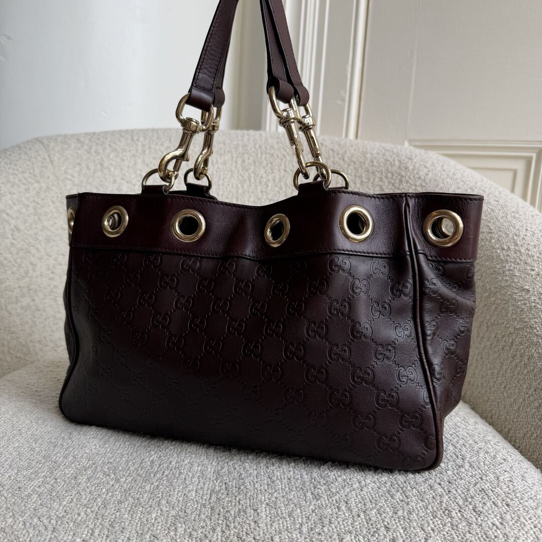 Gucci Guccissima Brown Leather Tote Bag