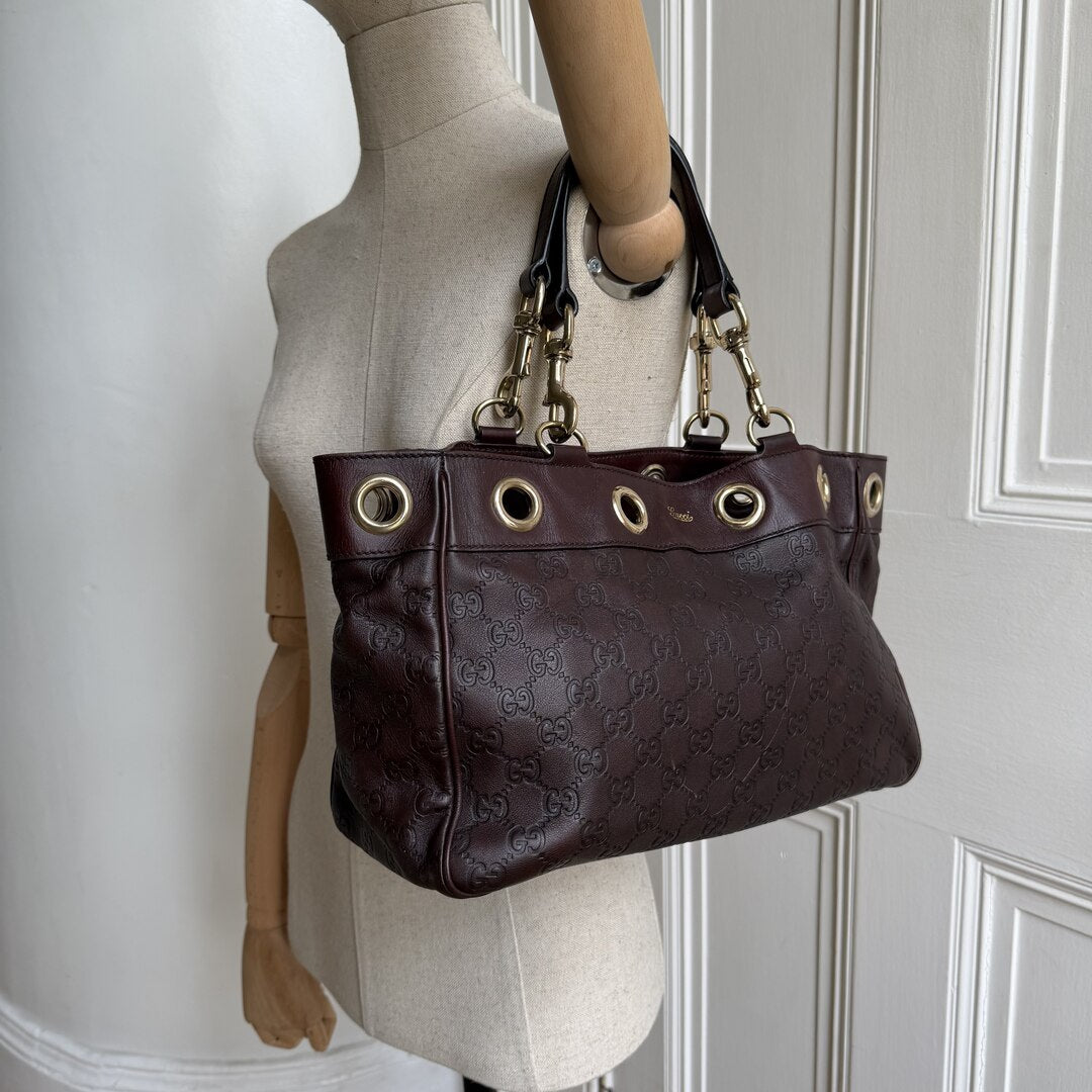 Gucci Guccissima Brown Leather Tote Bag