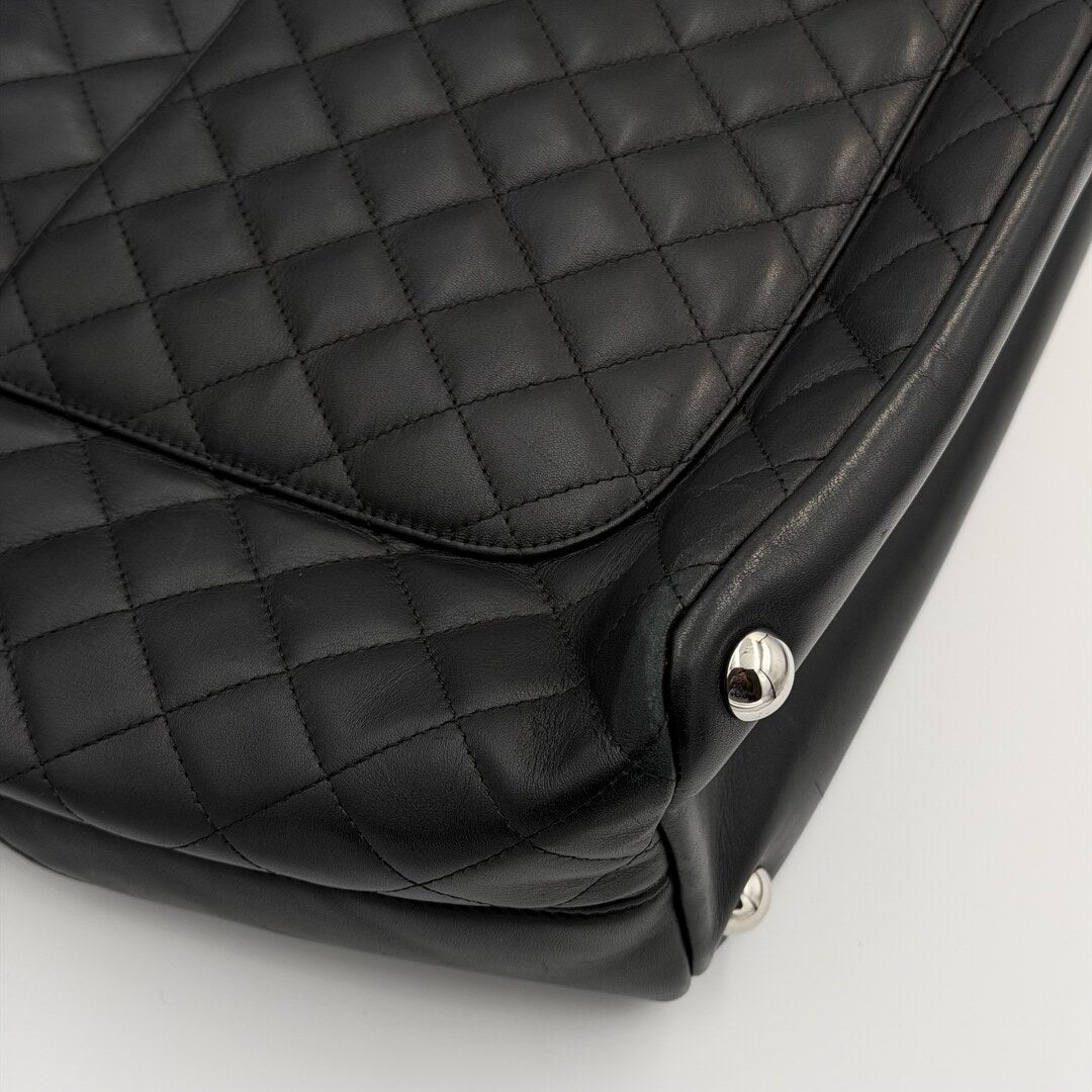 2005 Chanel Cambon Quilted Black Tote Bag