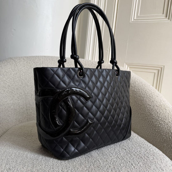 2005 Chanel Cambon Quilted Black Tote Bag