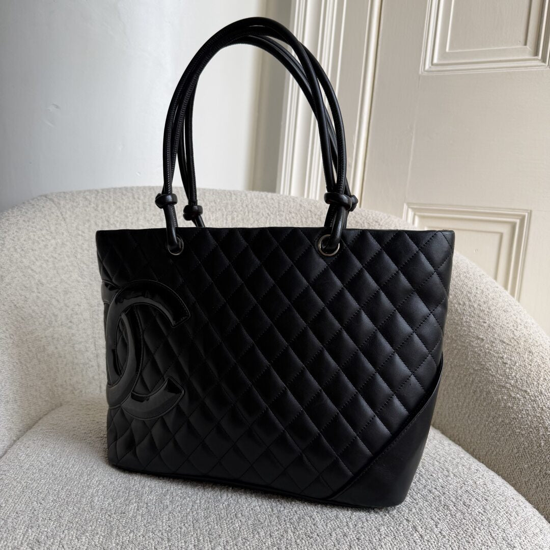 2005 Chanel Cambon Quilted Black Tote Bag