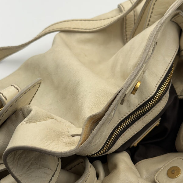 Miu Miu Vitello Leather White Tote Bag