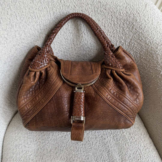 Fendi Spy Brown Leather Handbag