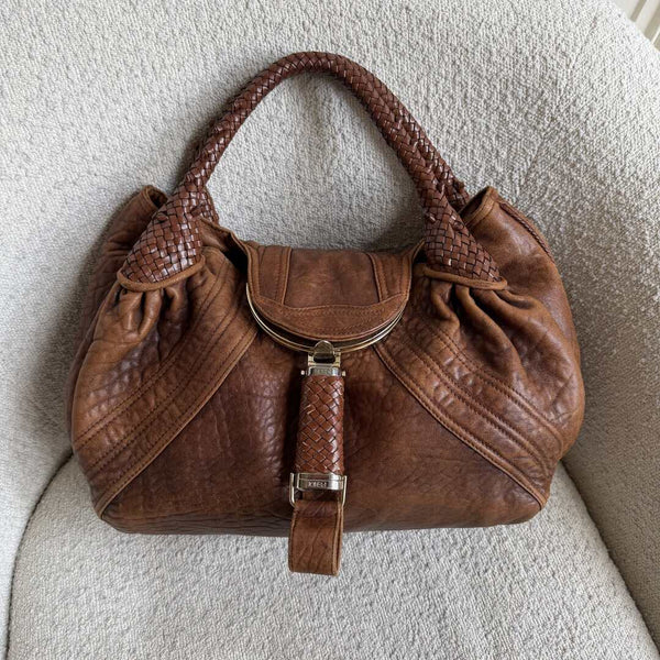 Fendi Spy Brown Leather Handbag