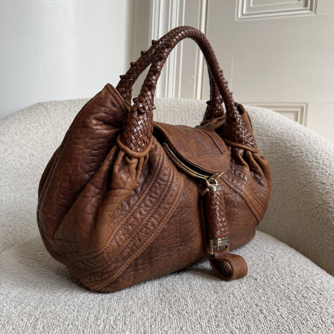 Fendi Spy Brown Leather Handbag