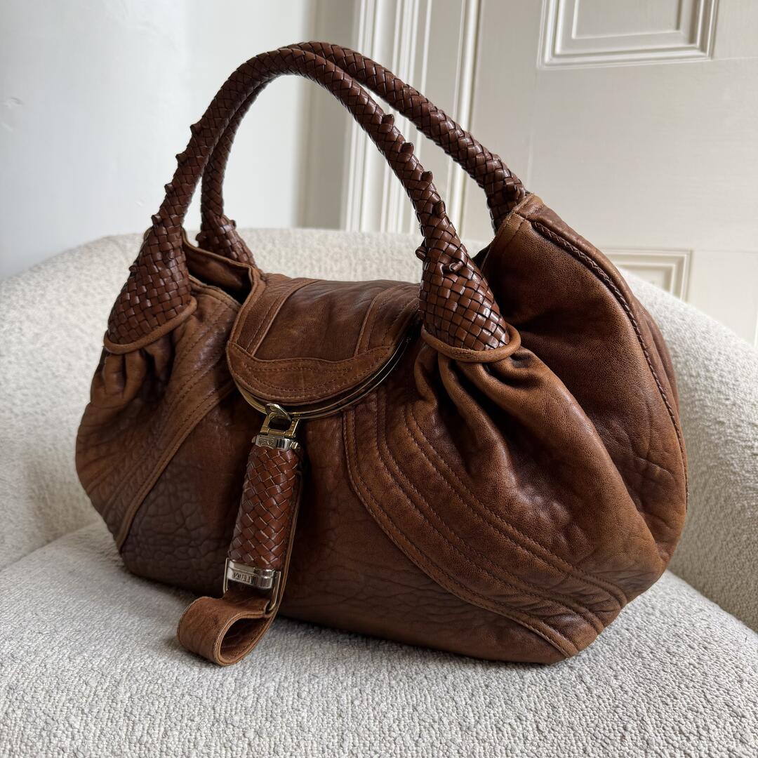 Fendi Spy Brown Leather Handbag