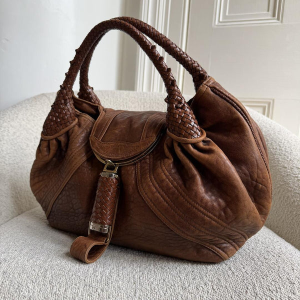 Fendi Spy Brown Leather Handbag