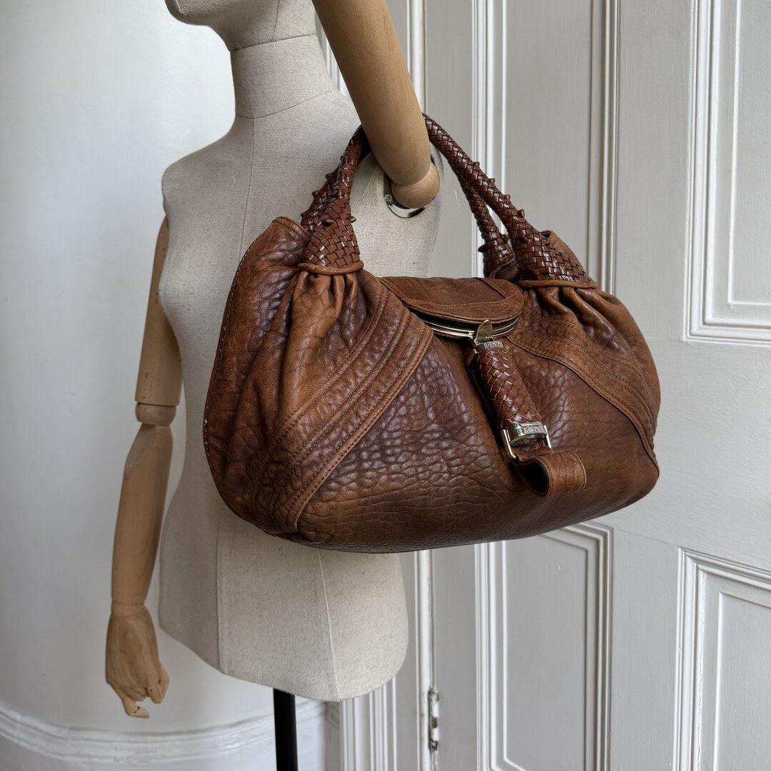 Fendi Spy Brown Leather Handbag