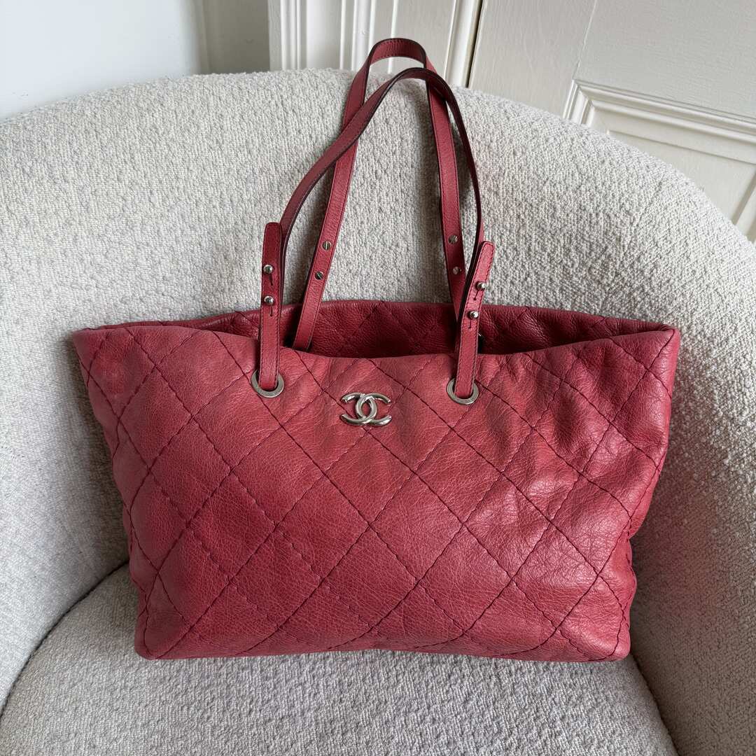 2010 Chanel CC On The Road Pink Leather Tote Bag