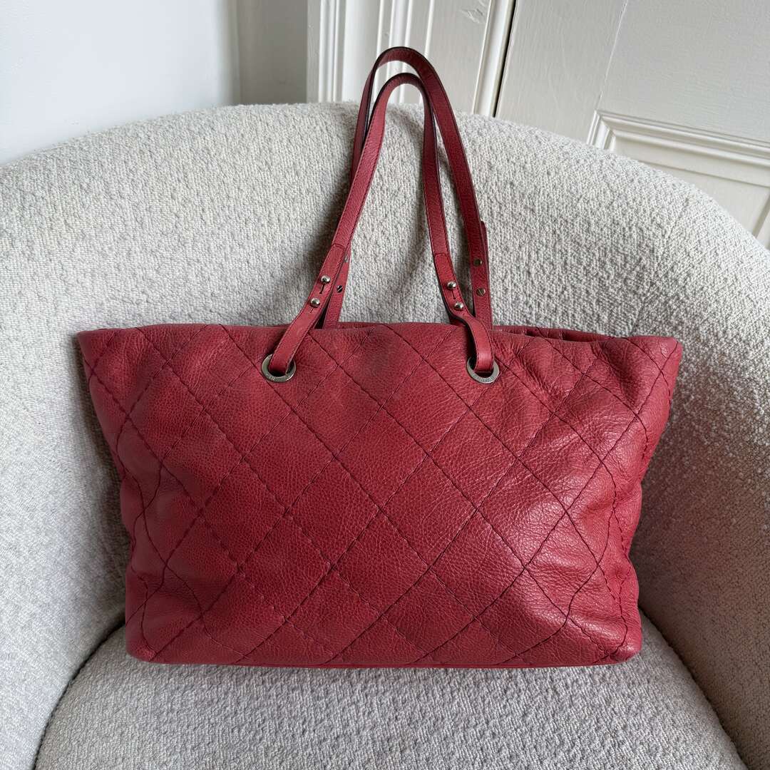 2010 Chanel CC On The Road Pink Leather Tote Bag