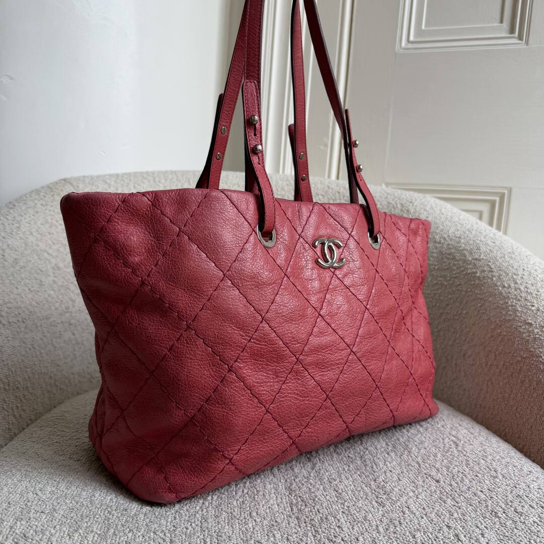 2010 Chanel CC On The Road Pink Leather Tote Bag