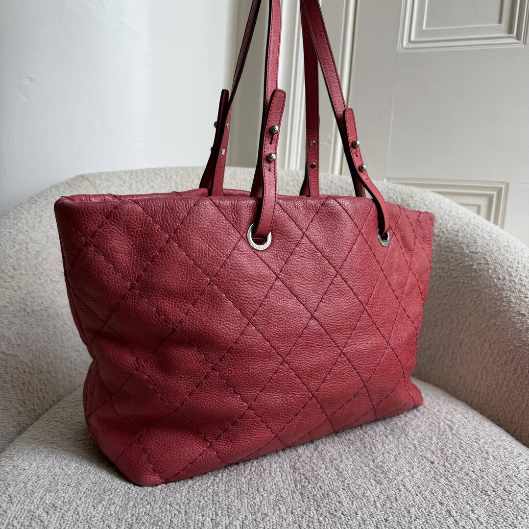 2010 Chanel CC On The Road Pink Leather Tote Bag