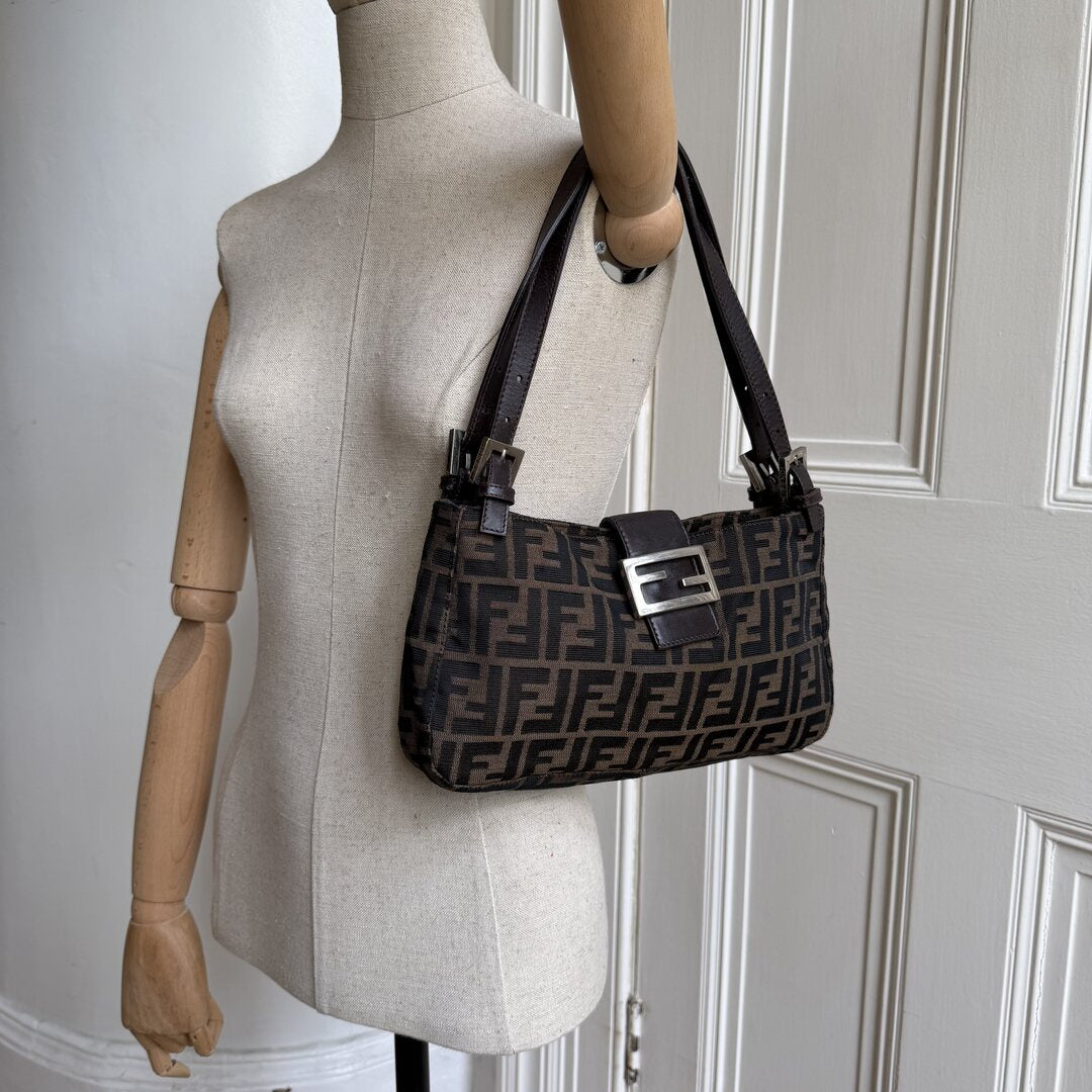 Fendi Mamma Baguette Zucca Shoulder Bag