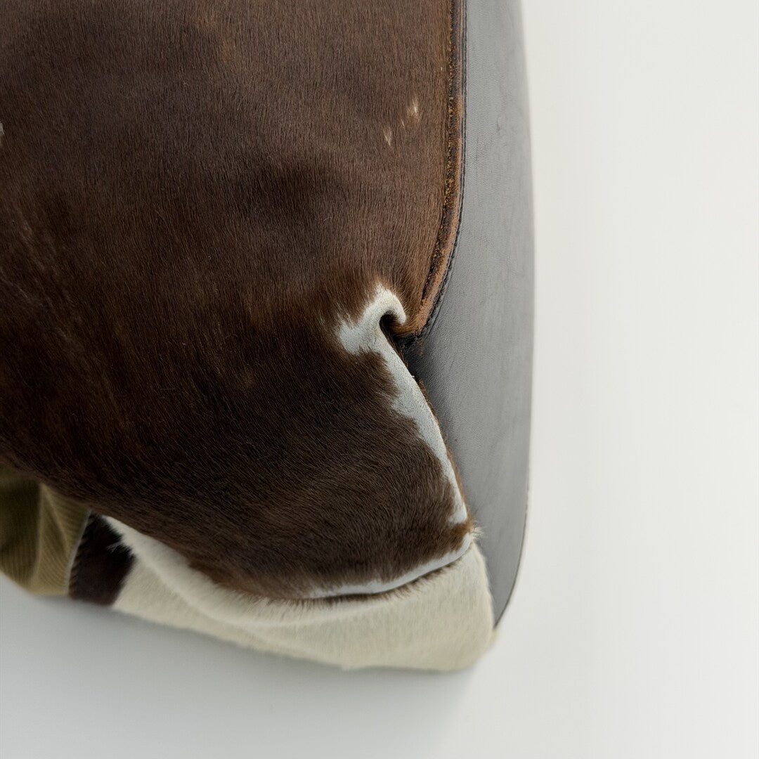Archive Miu Miu Cow Print Corduroy Shoulder Bag