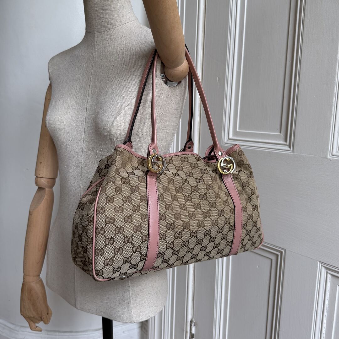 Gucci GG Canvas Pink Twins Tote Bag