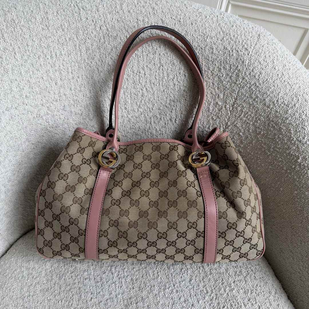 Gucci GG Canvas Pink Twins Tote Bag