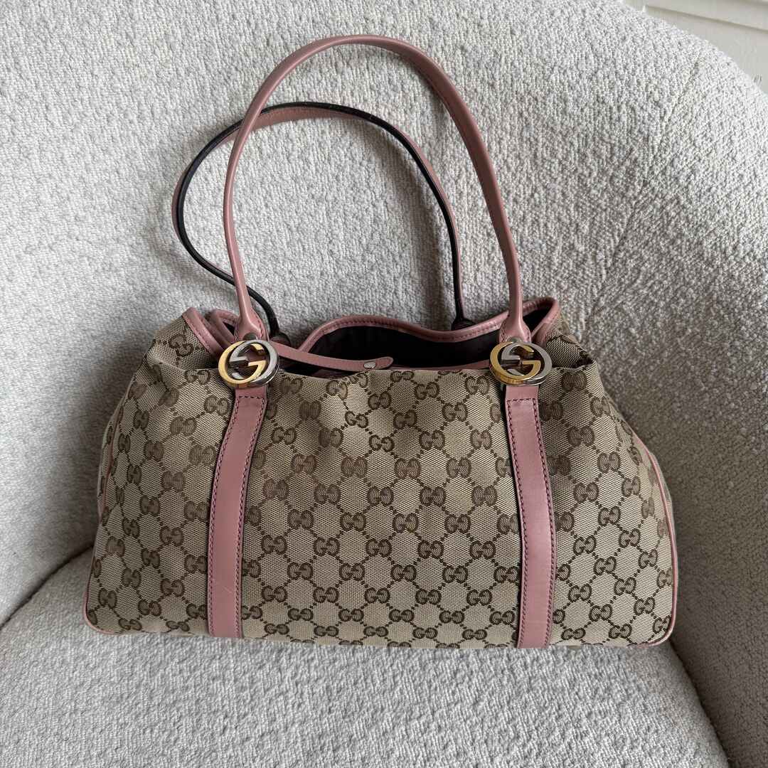 Gucci GG Canvas Pink Twins Tote Bag
