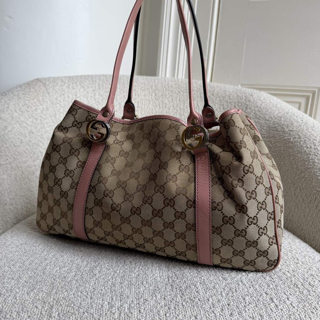 Gucci GG Canvas Pink Twins Tote Bag