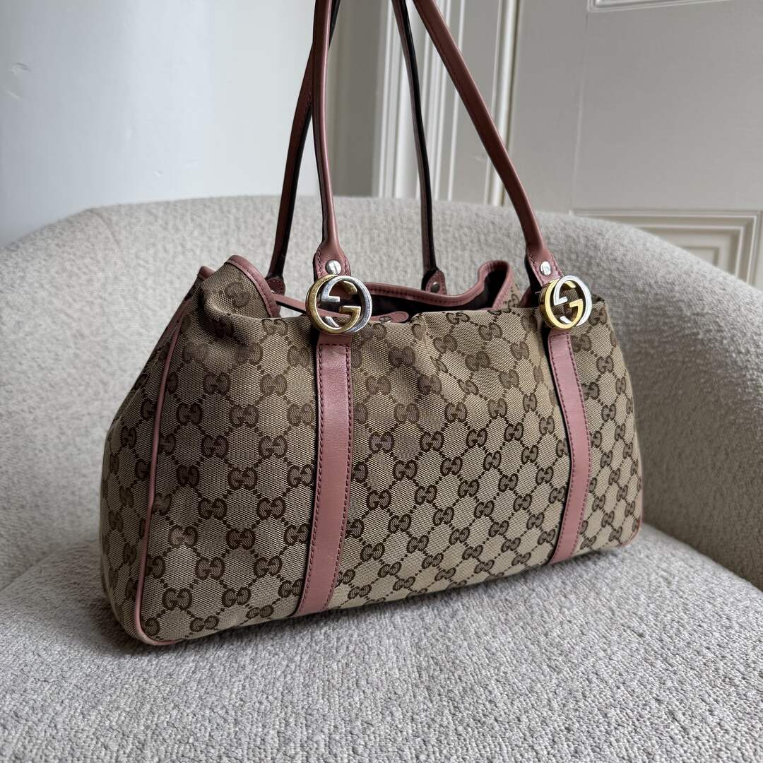 Gucci GG Canvas Pink Twins Tote Bag