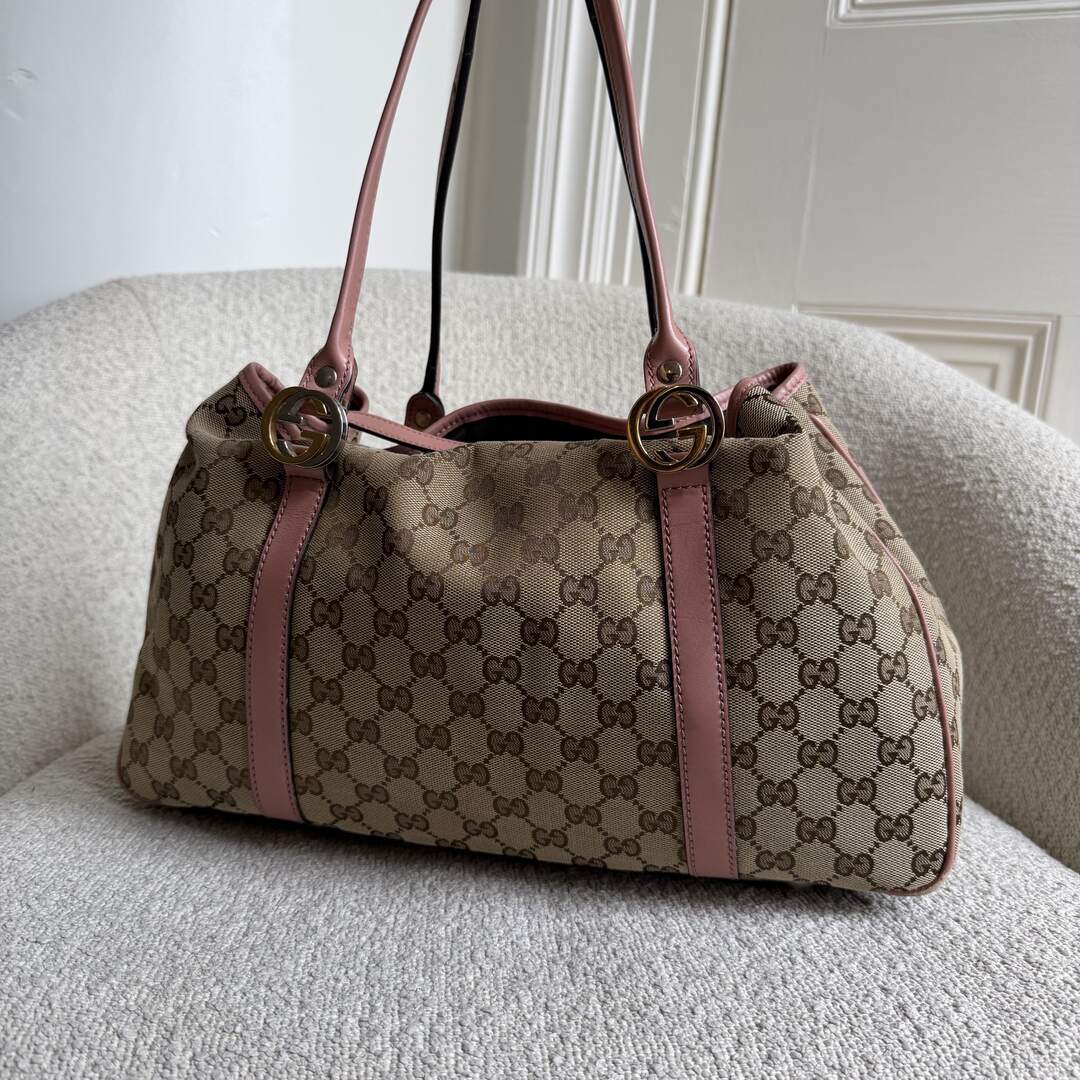 Gucci GG Canvas Pink Twins Tote Bag