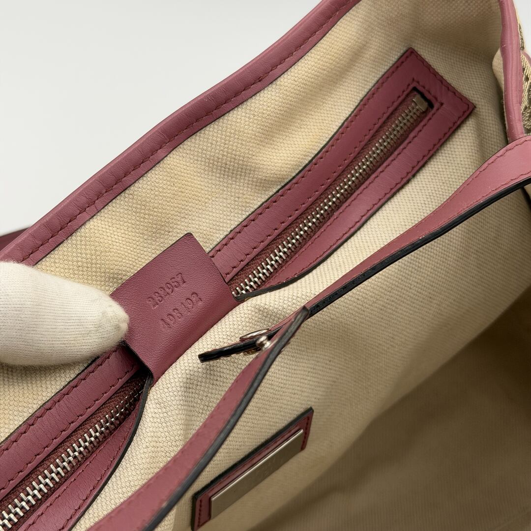 Gucci GG Canvas Pink Twins Tote Bag