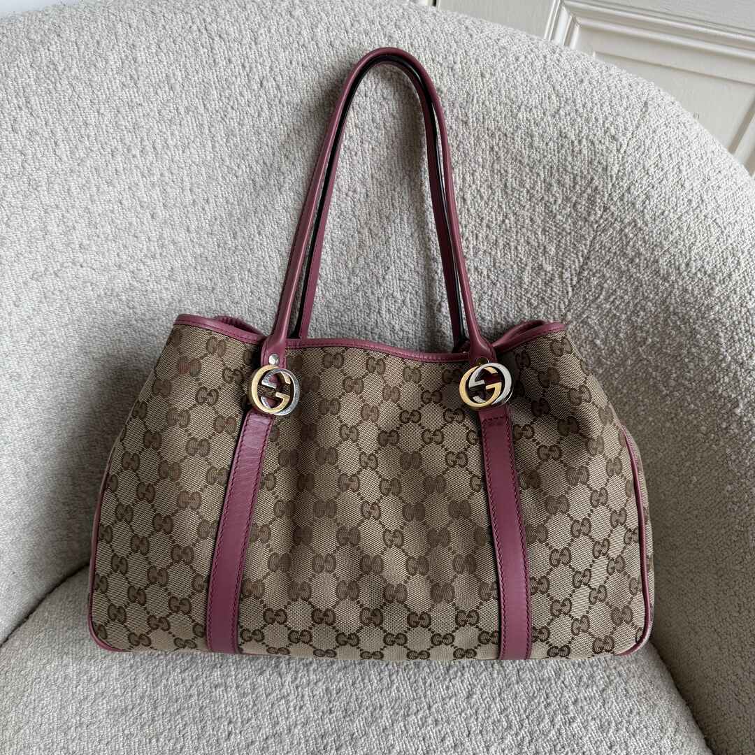Gucci GG Canvas Pink Twins Tote Bag