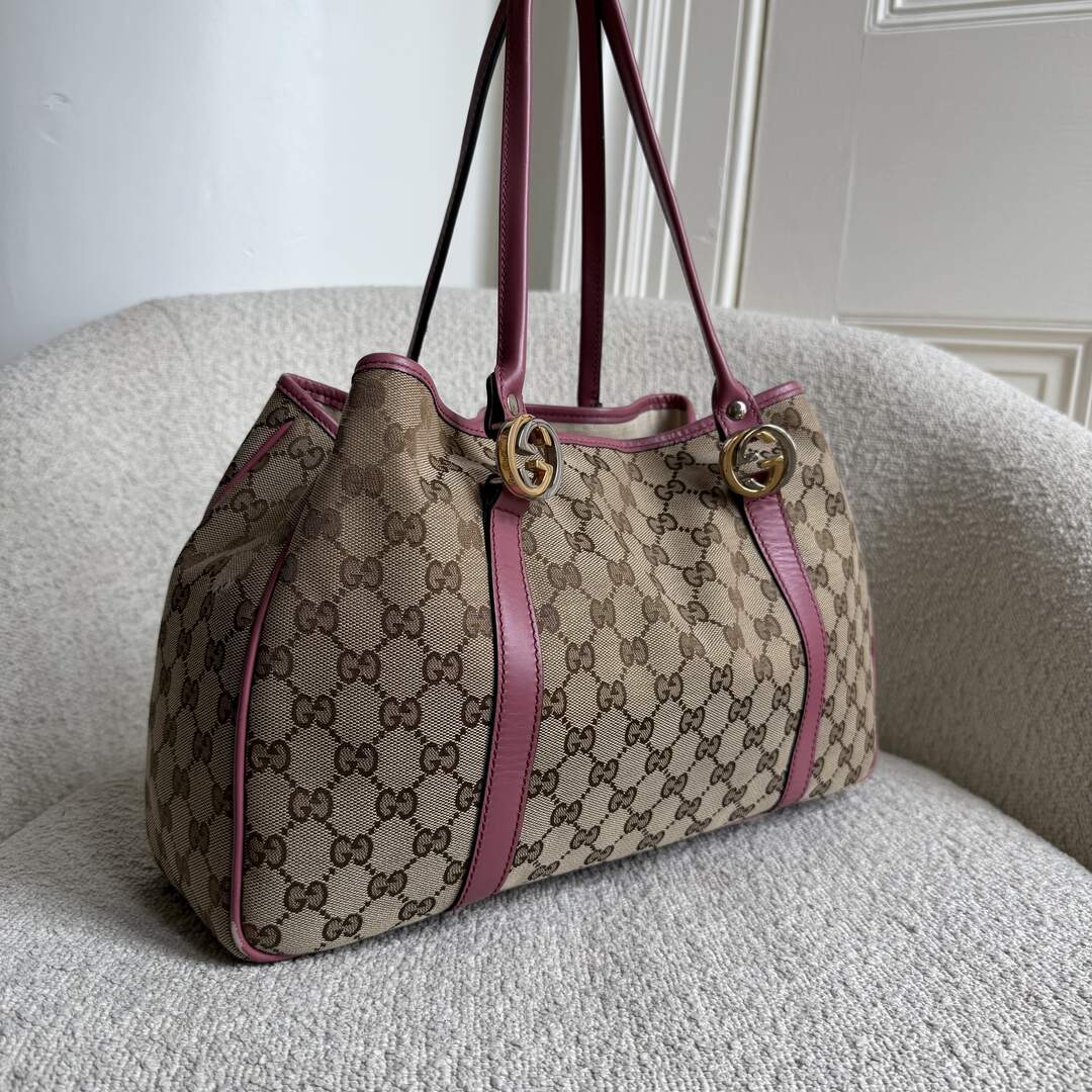 Gucci GG Canvas Pink Twins Tote Bag