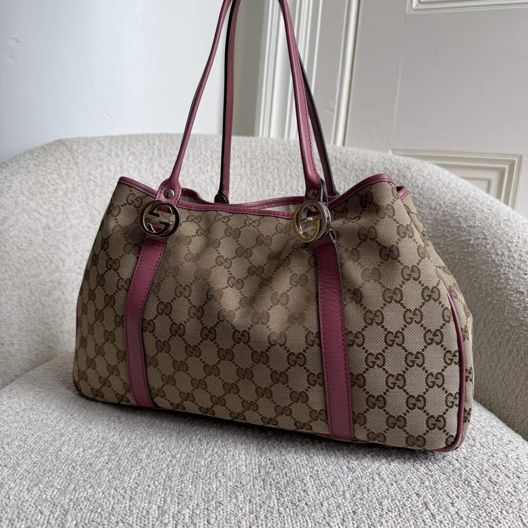 Gucci GG Canvas Pink Twins Tote Bag