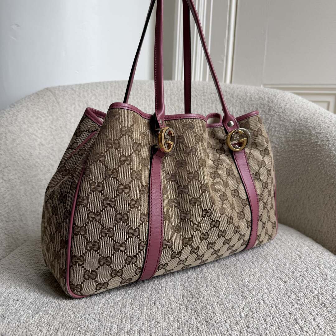 Gucci GG Canvas Pink Twins Tote Bag