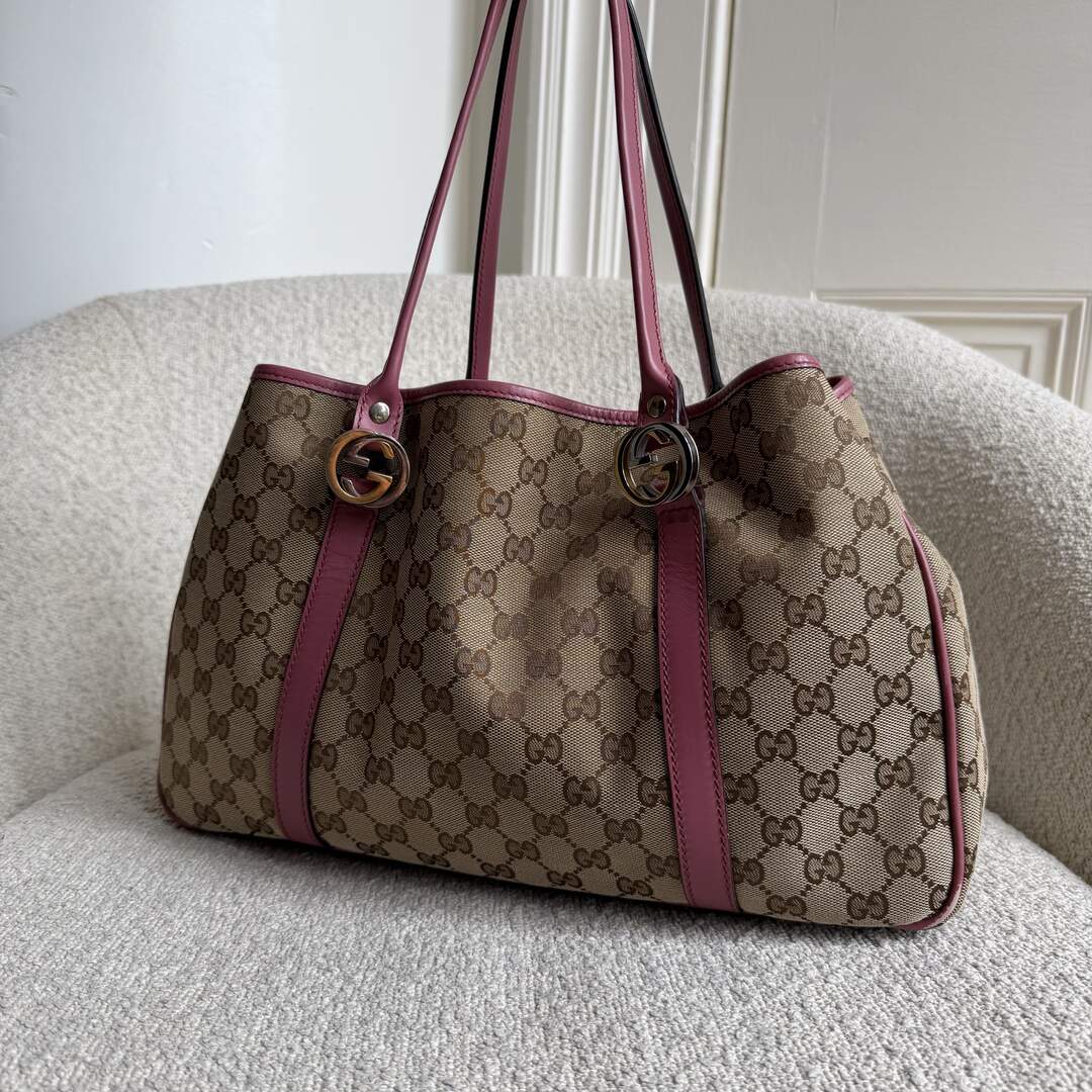 Gucci GG Canvas Pink Twins Tote Bag