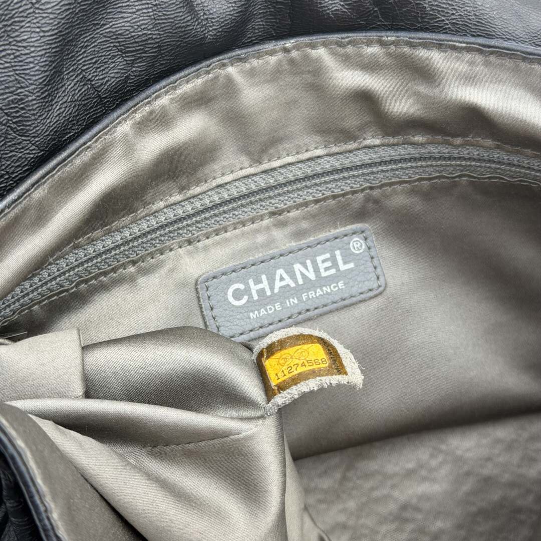 2006 Chanel Rock & Chain Black Leather Flap Shoulder Bag
