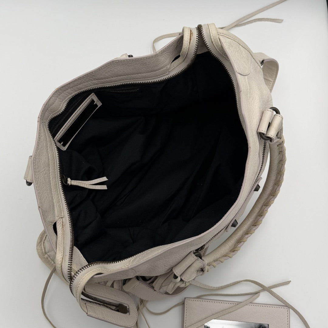 2010 Balenciaga The City Leather White Handbag