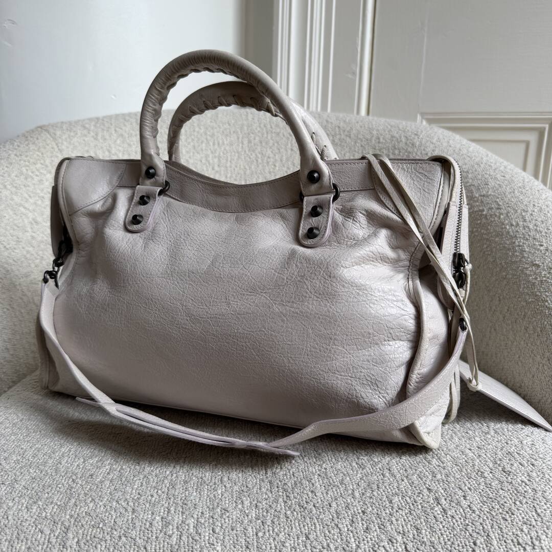 2010 Balenciaga The City Leather White Handbag