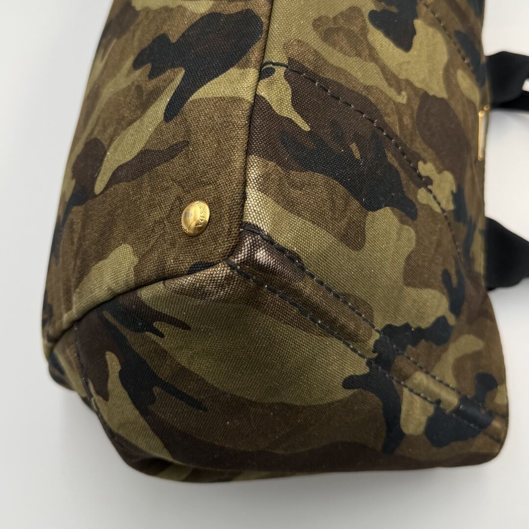 2011 Prada Canvas Camouflage Canapa Tote Bag
