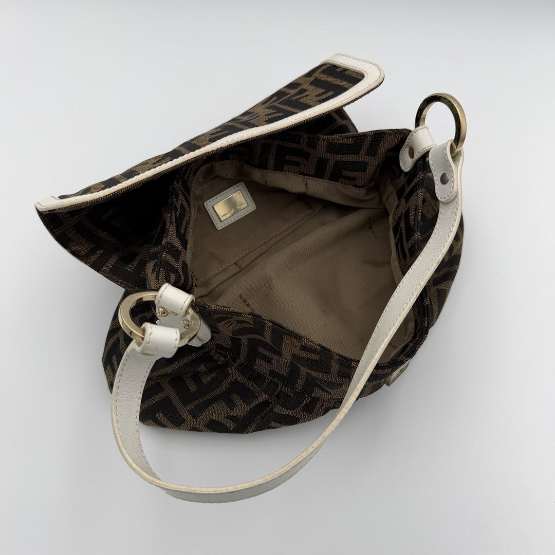 Fendi Chef Zucca White Shoulder Bag