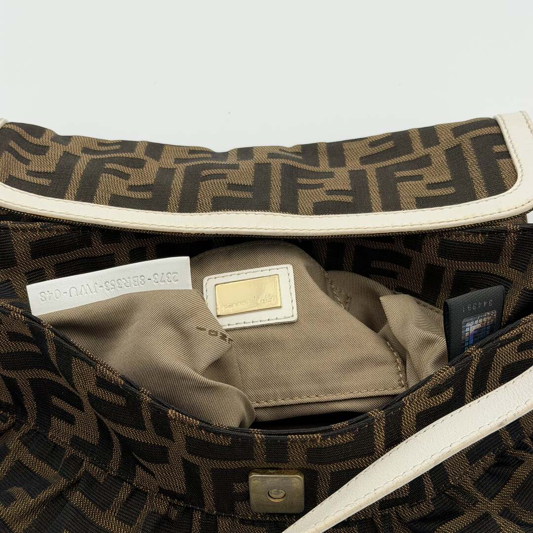 Fendi Chef Zucca White Shoulder Bag