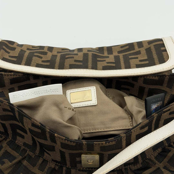 Fendi Chef Zucca White Shoulder Bag