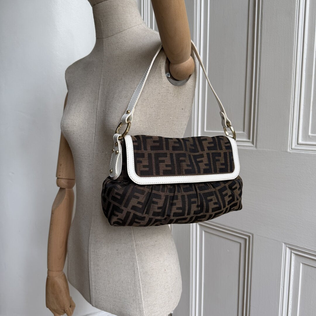 Fendi Chef Zucca White Shoulder Bag