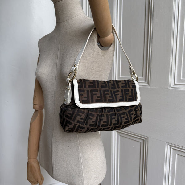 Fendi Chef Zucca White Shoulder Bag