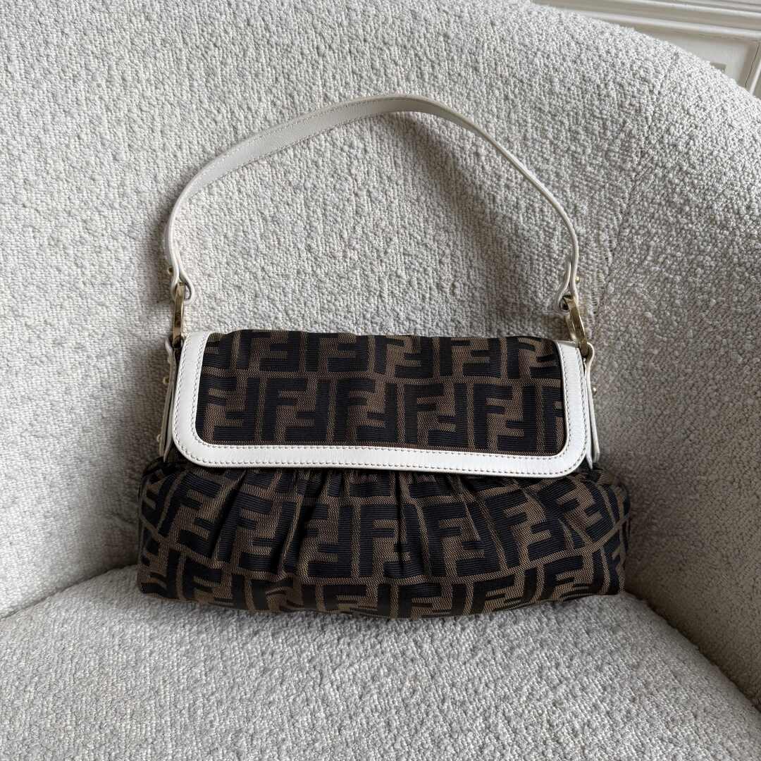 Fendi Chef Zucca White Shoulder Bag