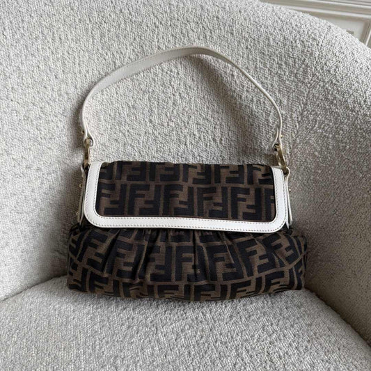 Fendi Chef Zucca White Shoulder Bag
