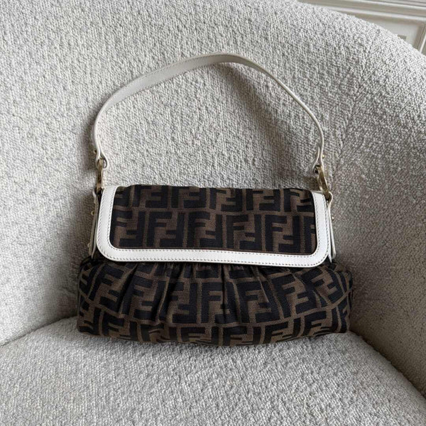 Fendi Chef Zucca White Shoulder Bag