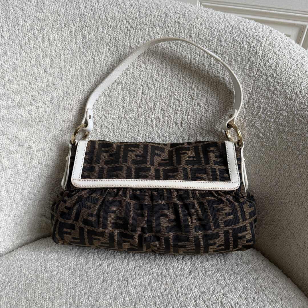 Fendi Chef Zucca White Shoulder Bag